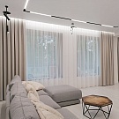 Фото штор в минималистичную гостиную загородного дома 2023