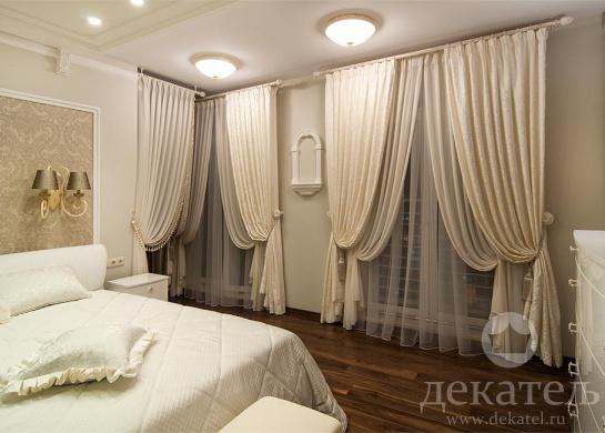 Фото шторы для спальни в неоклассическом стиле 