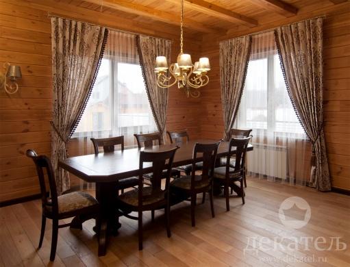 Шторы для столовой в деревянный дом фото