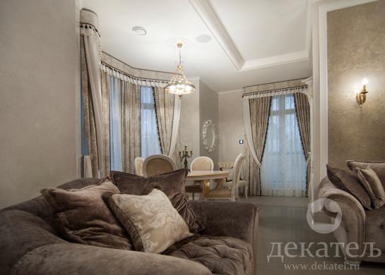 Фото штор для гостиной Неоклассика 2020
