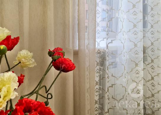 Фото полупрозрачные портьеры и вуаль-деворе 2021